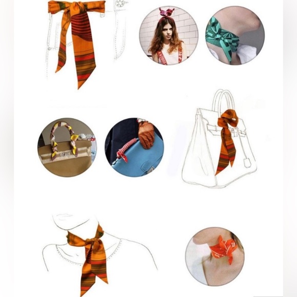 Gold Chain Accessory Square Scarf - Picture 3 of 3